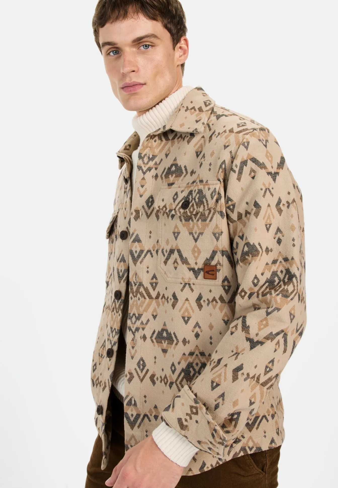 Herren Camel Active Overshirts^Overshirt mit Jacquard-Muster