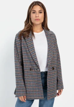 Damen Camel Active Jacken & Westen^Oversized Blazer mit kariertem Muster