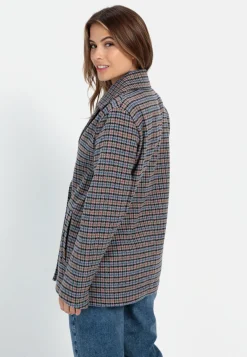 Damen Camel Active Jacken & Westen^Oversized Blazer mit kariertem Muster
