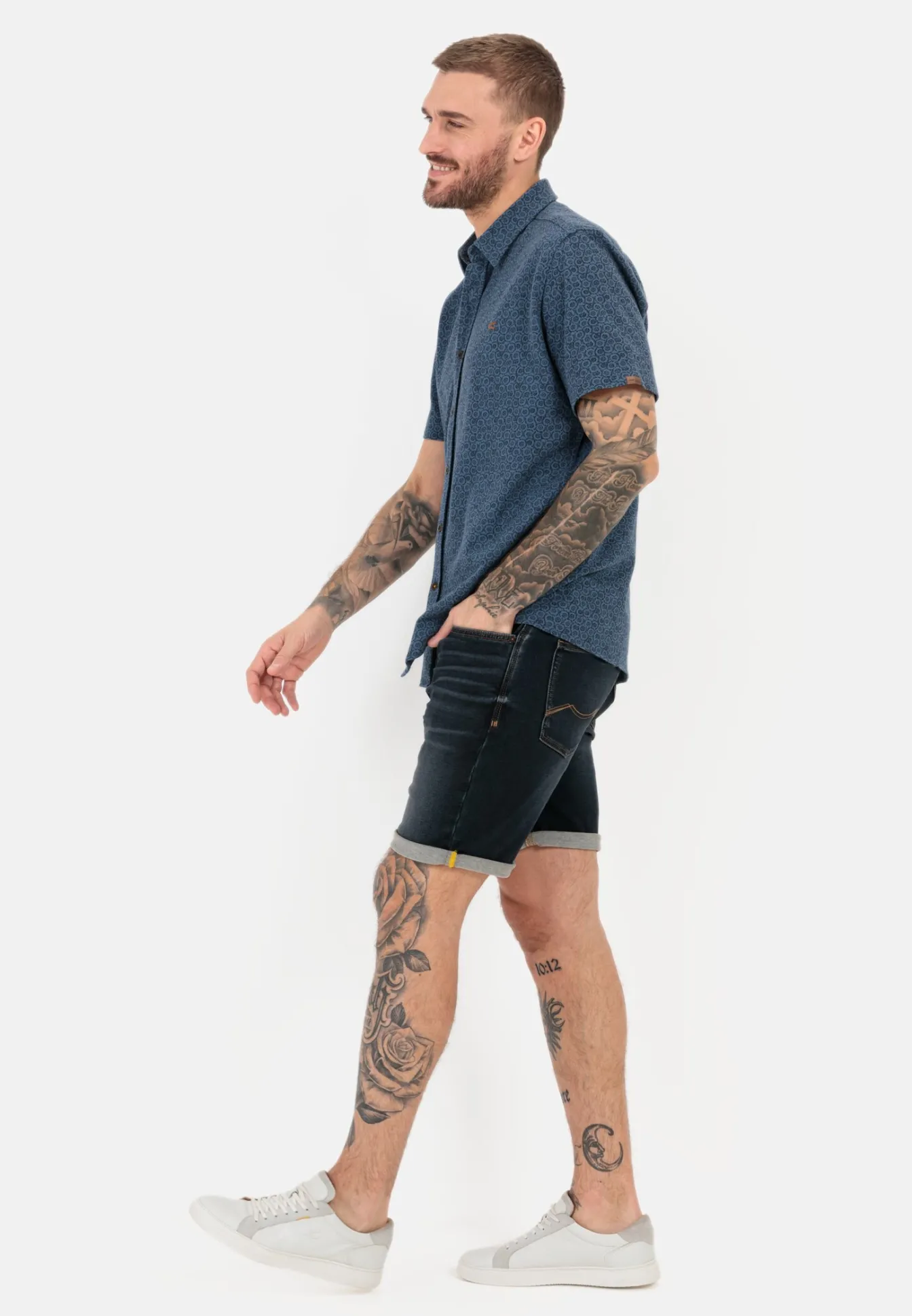 Herren Camel Active Hemden^Piqué Hemd mit Allover-Print