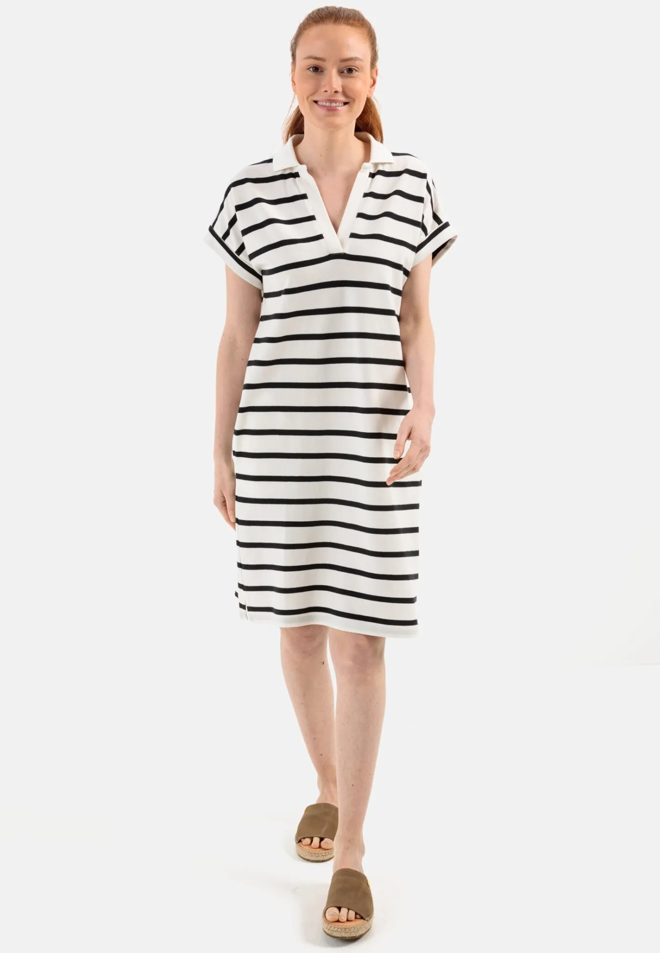 Damen Camel Active Kleider^Polo Kleid aus Piqué Baumwolle
