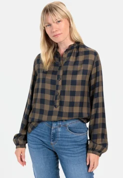 Damen Camel Active Blusen^Regular Fit Karobluse aus Viskose
