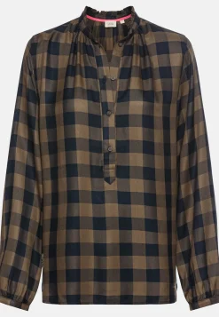 Damen Camel Active Blusen^Regular Fit Karobluse aus Viskose
