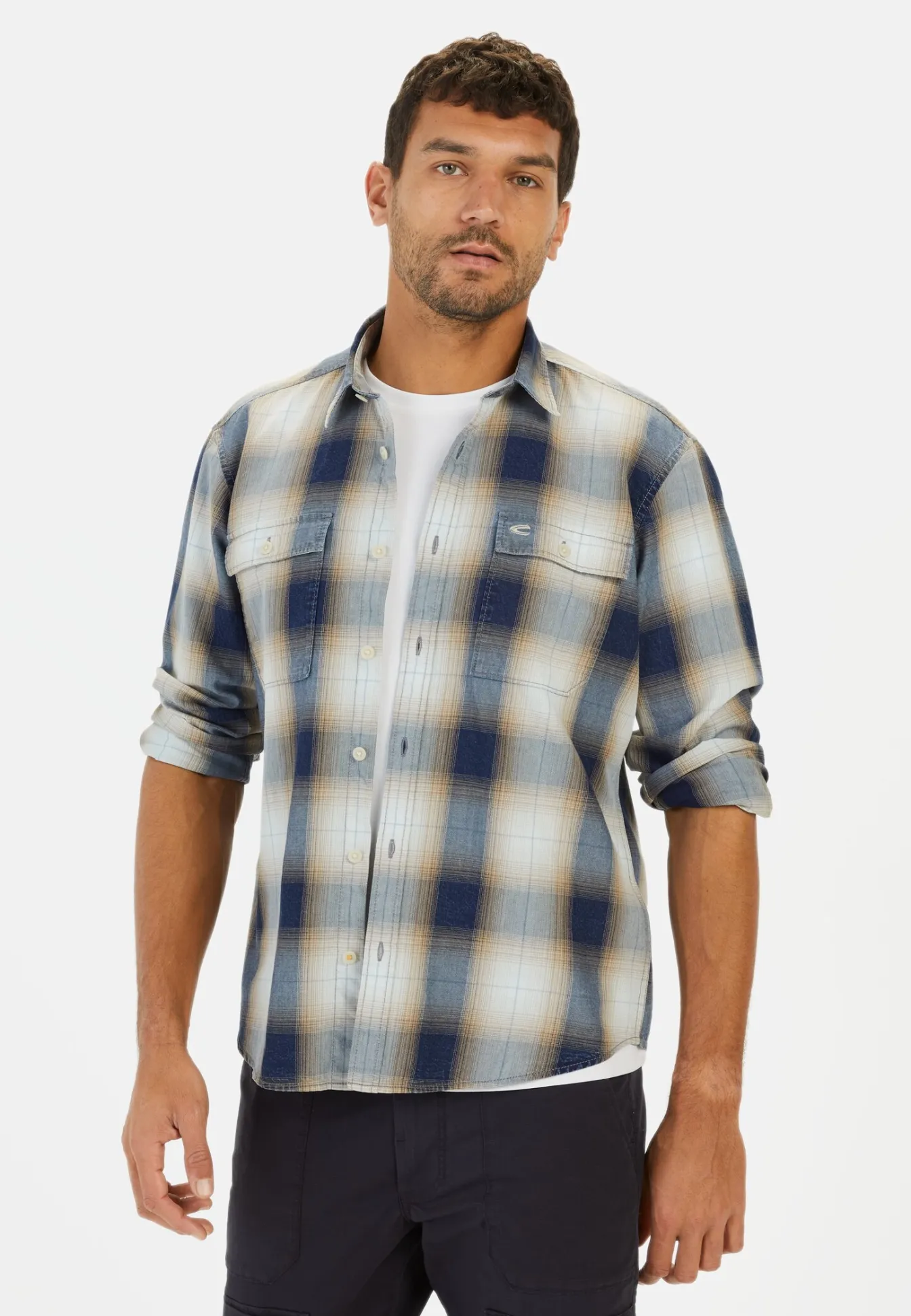 Herren Camel Active Hemden^Regular Fit Langarmhemd aus Baumwolle