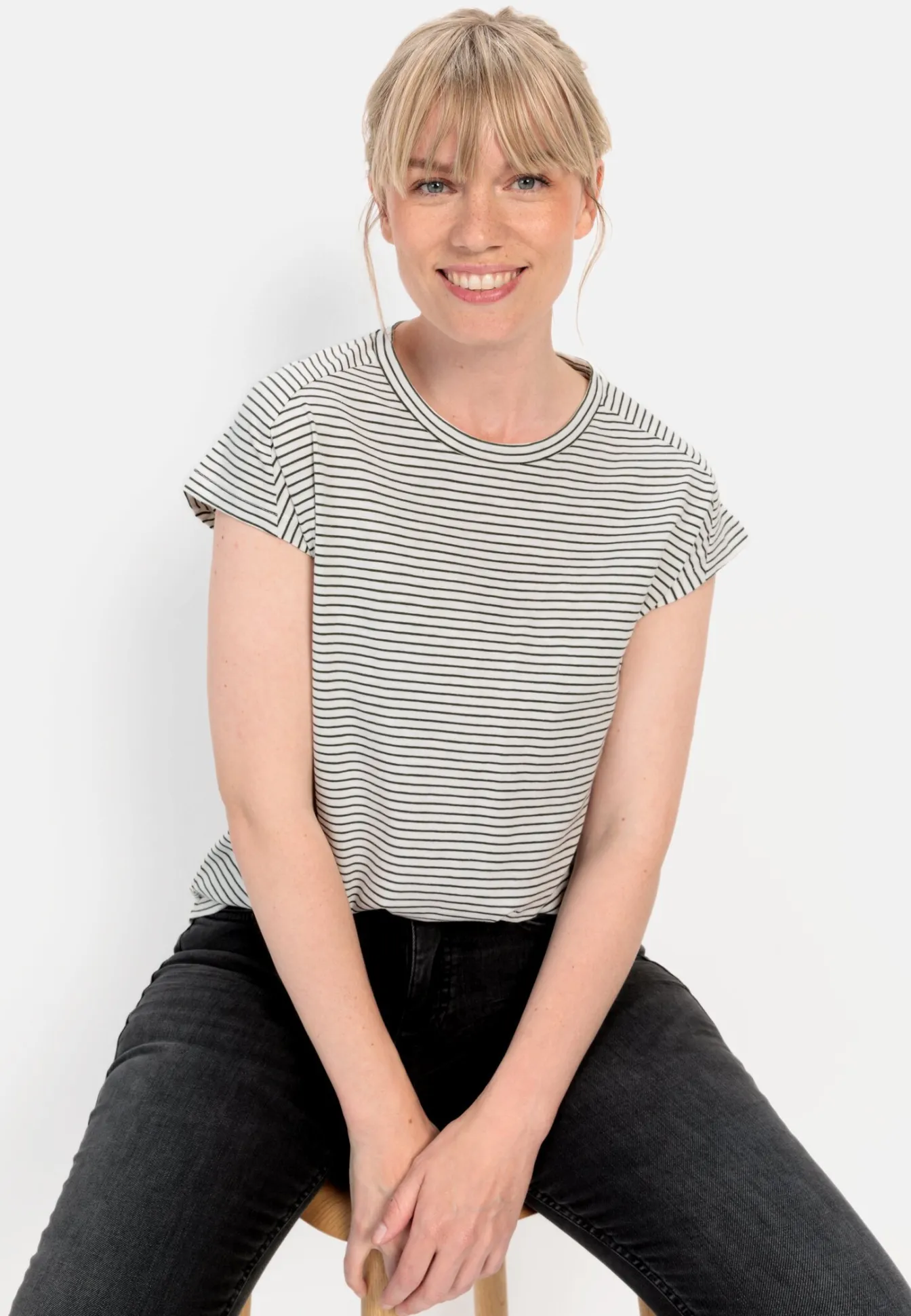 Damen Camel Active T-Shirts & Polos^Ringelshirt aus zertifiziertem Organic Cotton