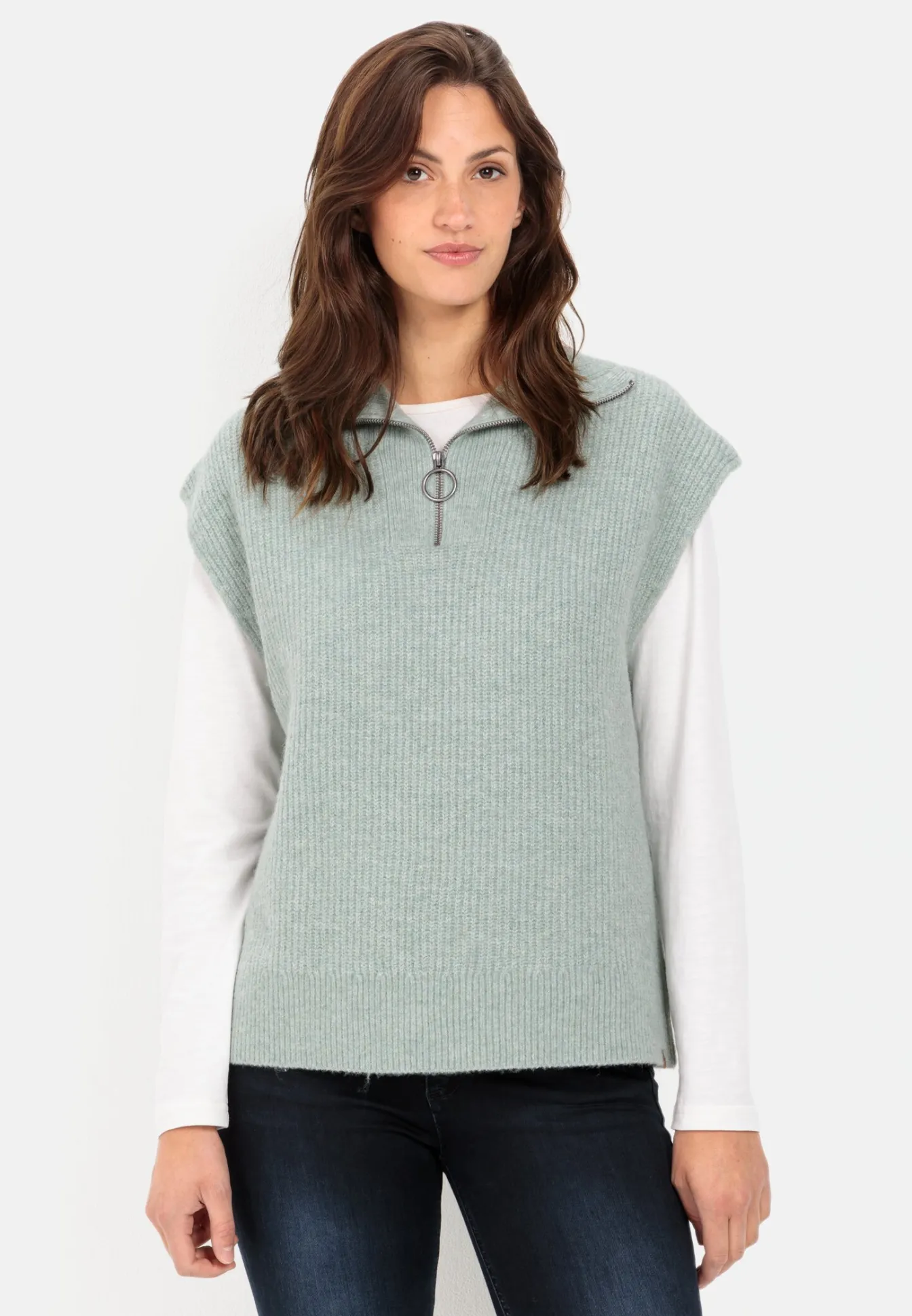 Damen Camel Active Pullover & Cardigans^Ärmelloser Troyer aus recyceltem Material