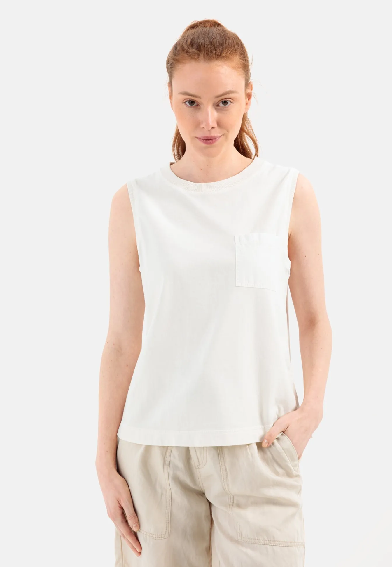 Damen Camel Active T-Shirts & Polos^Ärmelloses T-Shirt mit Brusttasche