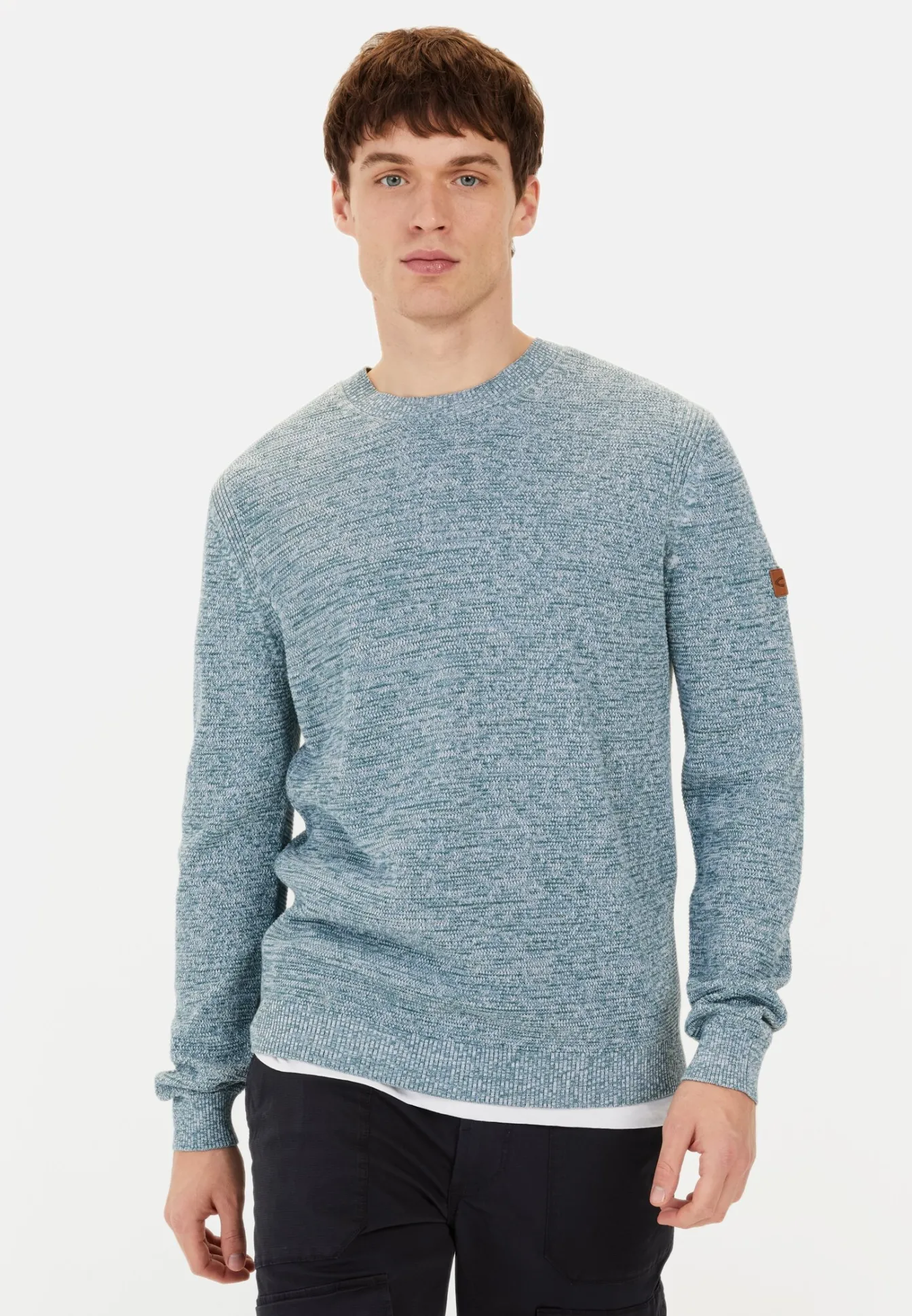 Herren Camel Active Pullover & Cardigan^Rundhals Pullover aus Baumwolle