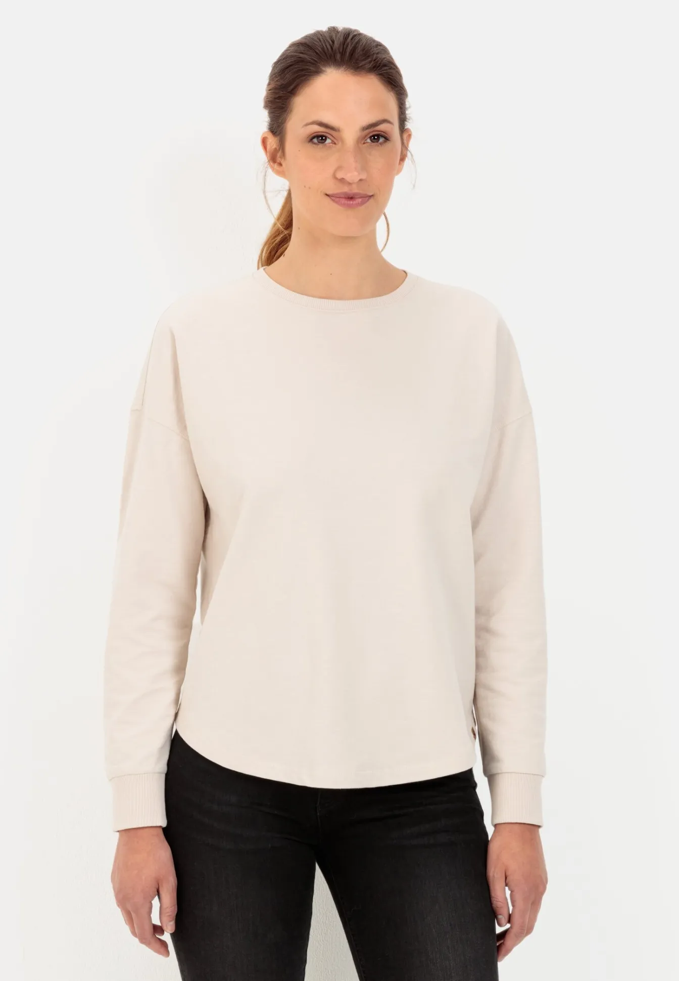 Damen Camel Active Sweatshirts & Hoodies^Rundhals Sweatshirt aus reiner Baumwolle