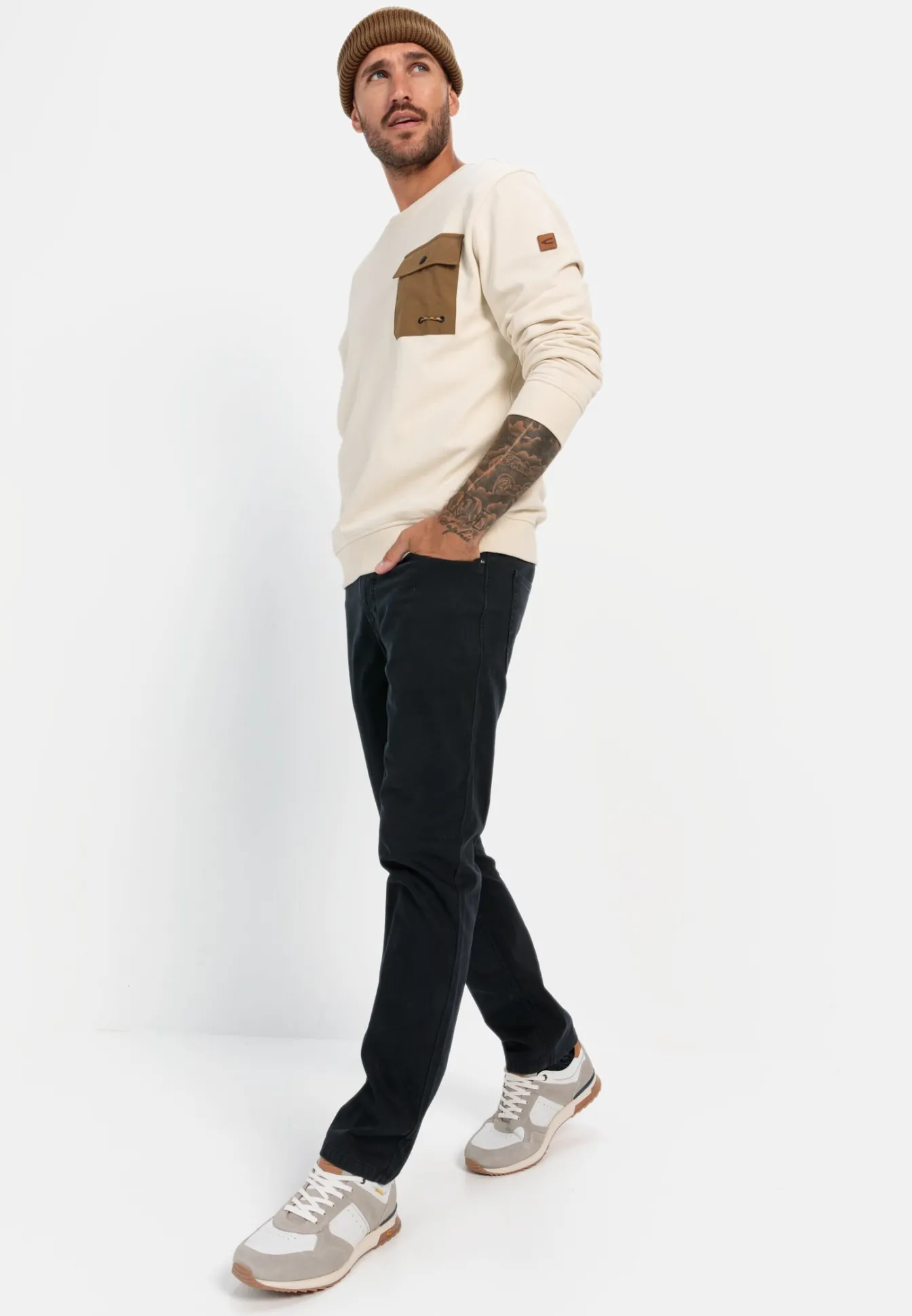 Herren Camel Active Sweatshirts & Hoodies^Rundhals Sweatshirt mit Brusttasche