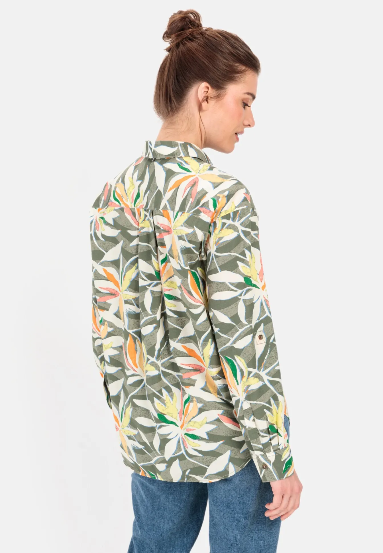 Damen Camel Active Blusen^Schlupfbluse mit Allover-Print