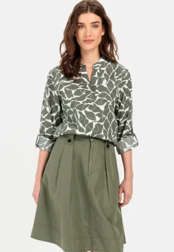 Damen Camel Active Blusen^Schlupfbluse mit floralem Allover-Print