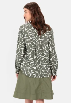 Damen Camel Active Blusen^Schlupfbluse mit floralem Allover-Print