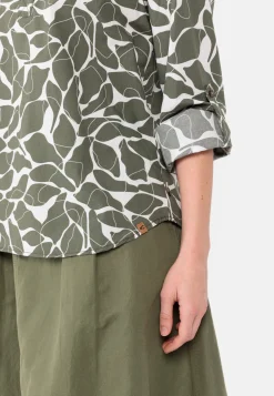 Damen Camel Active Blusen^Schlupfbluse mit floralem Allover-Print