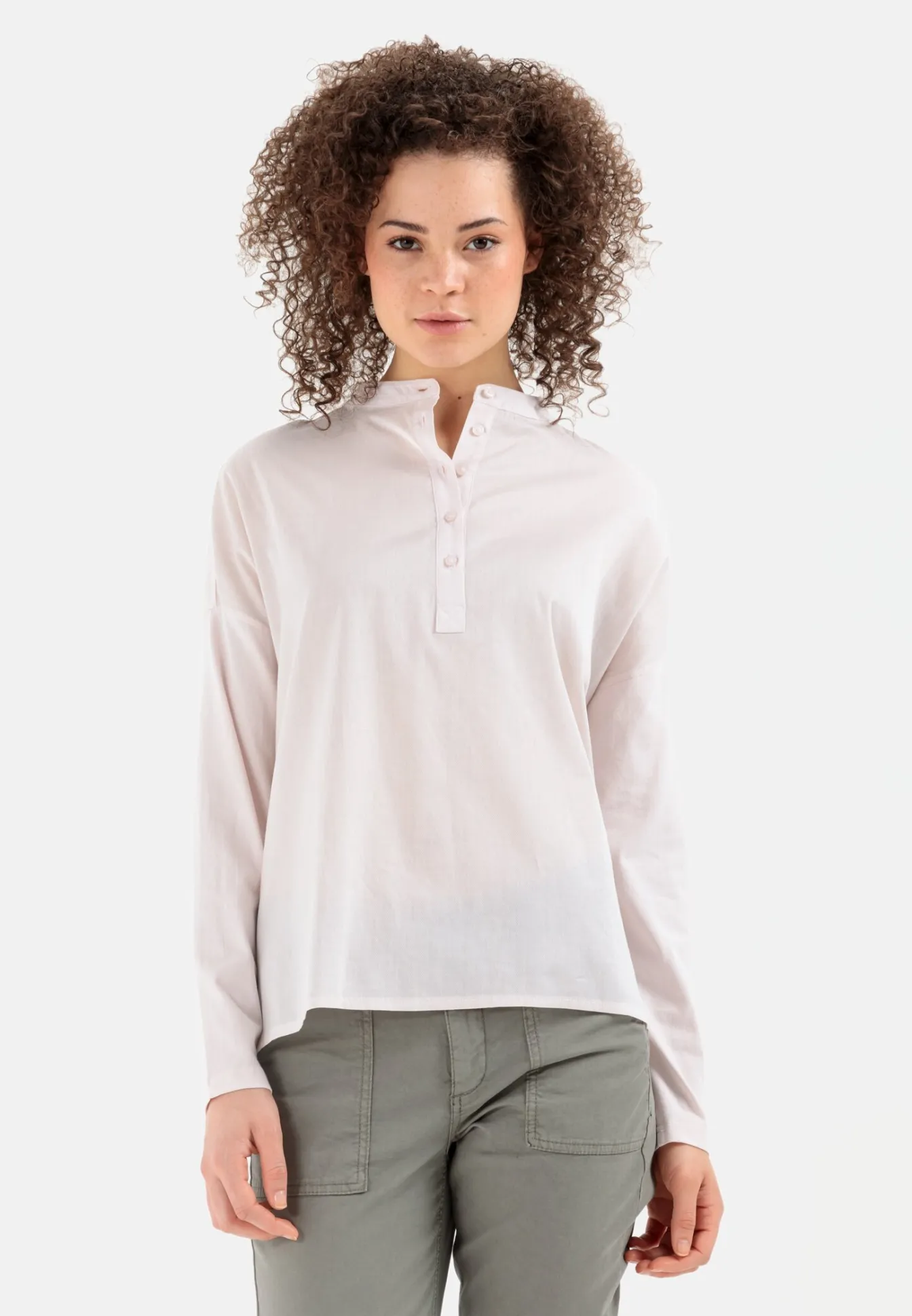 Damen Camel Active Blusen^Schlupfbluse mit Jerseyeinsatz
