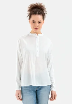 Damen Camel Active Blusen^Schlupfbluse mit Jerseyeinsatz