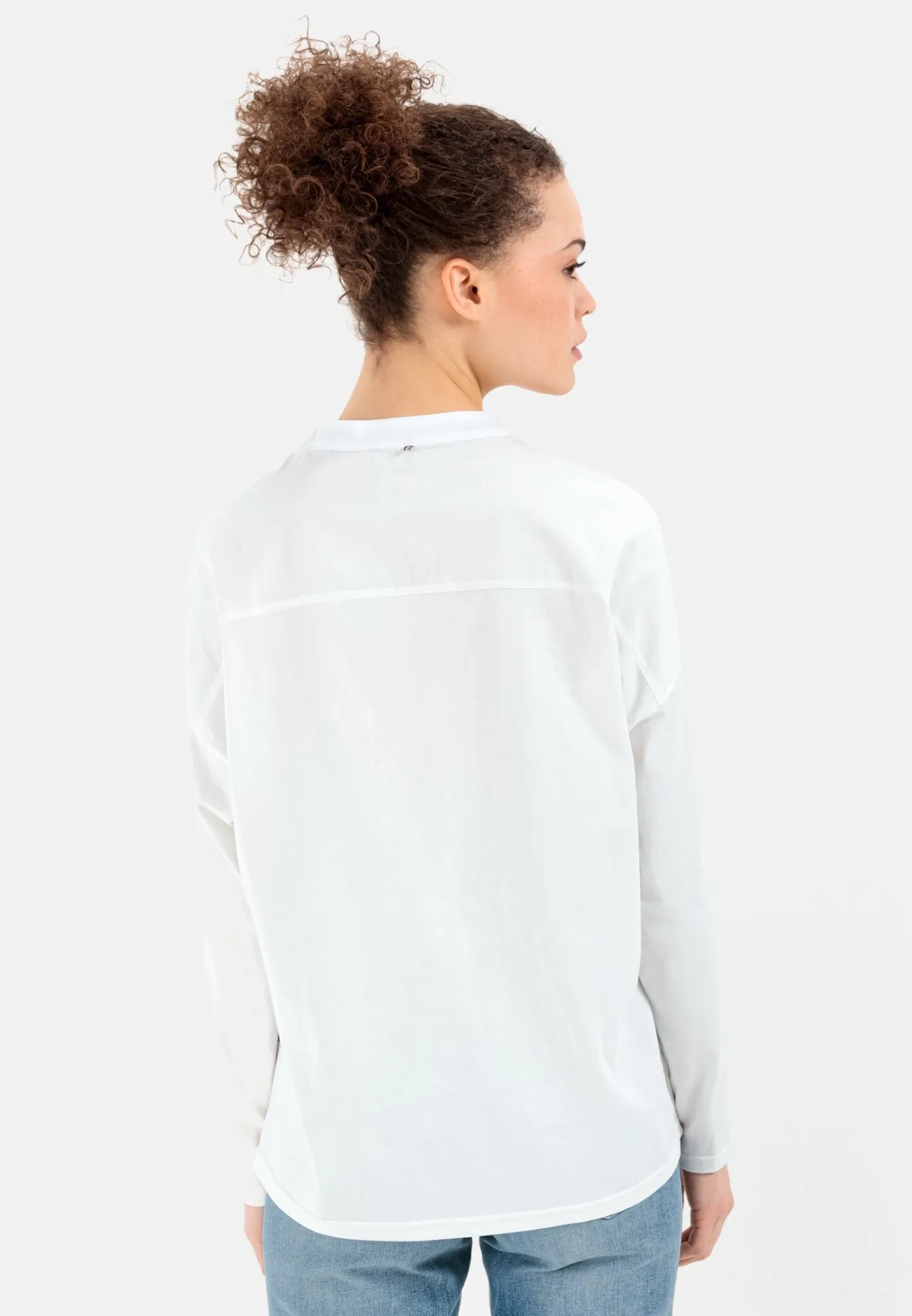 Damen Camel Active Blusen^Schlupfbluse mit Jerseyeinsatz