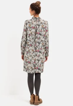 Damen Camel Active Kleider^Schlupfkleid mit floralem Allover-Print