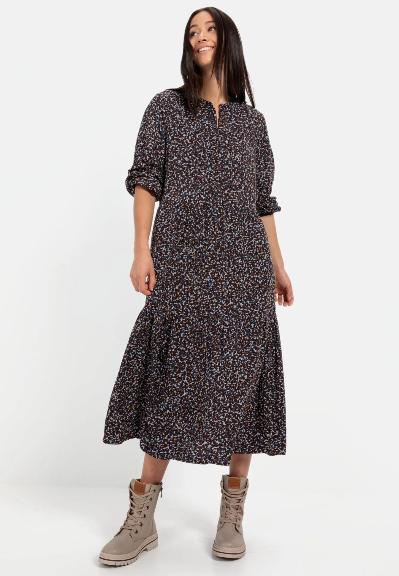 Damen Camel Active Kleider^Schlupfkleid mit langen Ärmeln