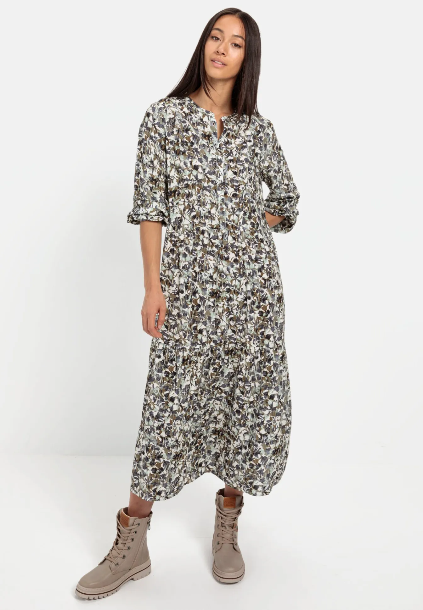 Damen Camel Active Kleider^Schlupfkleid mit langen Ärmeln