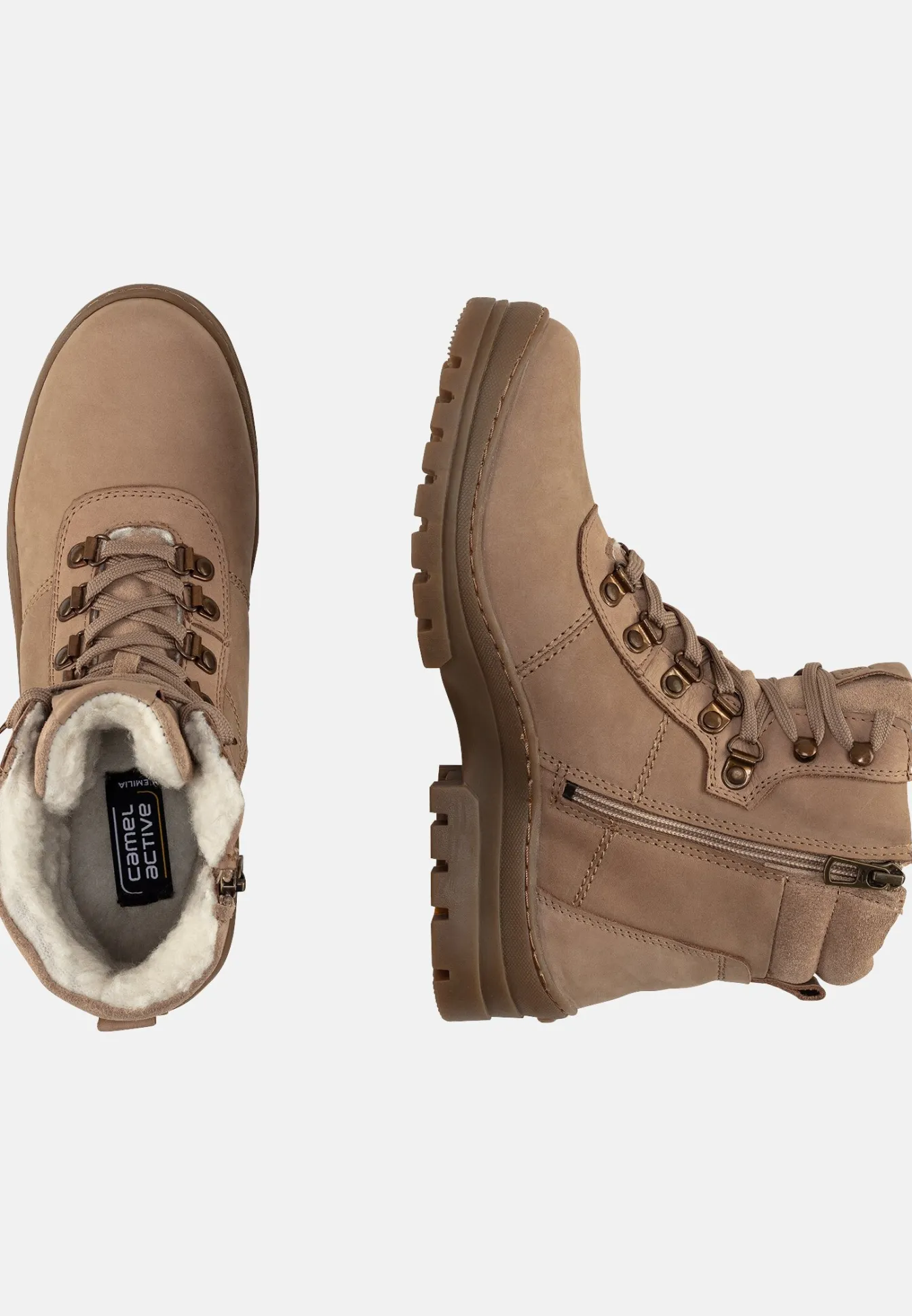 Damen Camel Active Stiefel & Boots^Schnürboot aus echtem Nubukleder