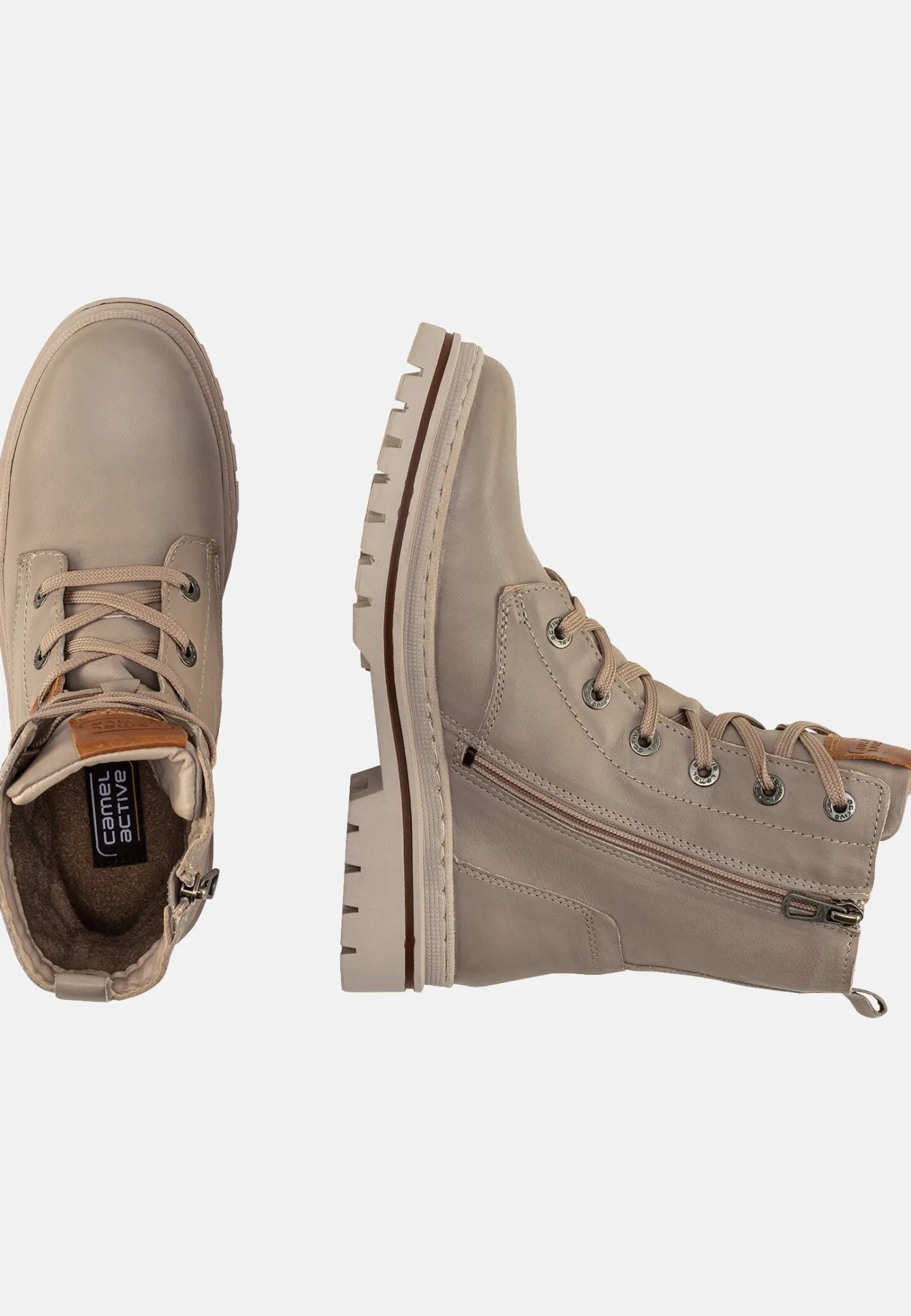 Damen Camel Active Stiefel & Boots^Schnürstiefel aus Nubukleder vom Rind