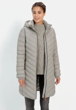 Damen Camel Active Jacken & Westen^Steppmantel mit Fischgrat-Muster