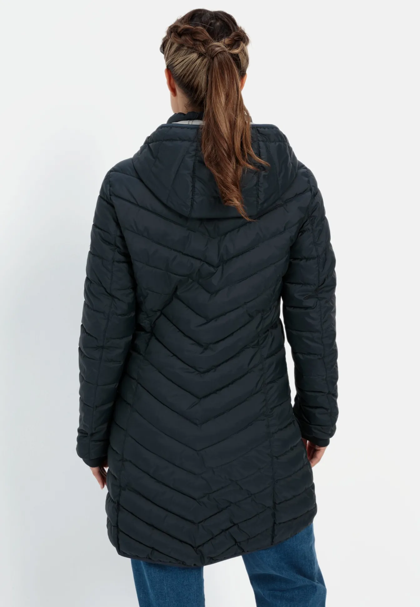 Damen Camel Active Jacken & Westen^Steppmantel mit Fischgrat-Muster