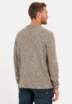 Herren Camel Active T-Shirts & Polos|Pullover & Cardigan^Strick Henleyshirt aus reiner Baumwolle
