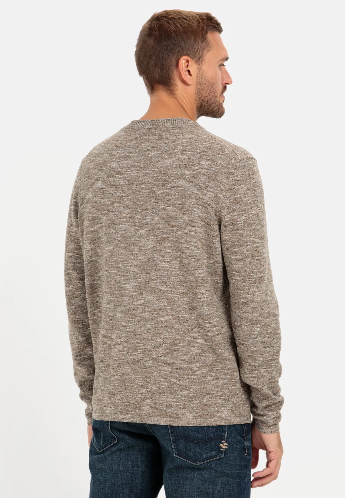 Herren Camel Active T-Shirts & Polos|Pullover & Cardigan^Strick Henleyshirt aus reiner Baumwolle