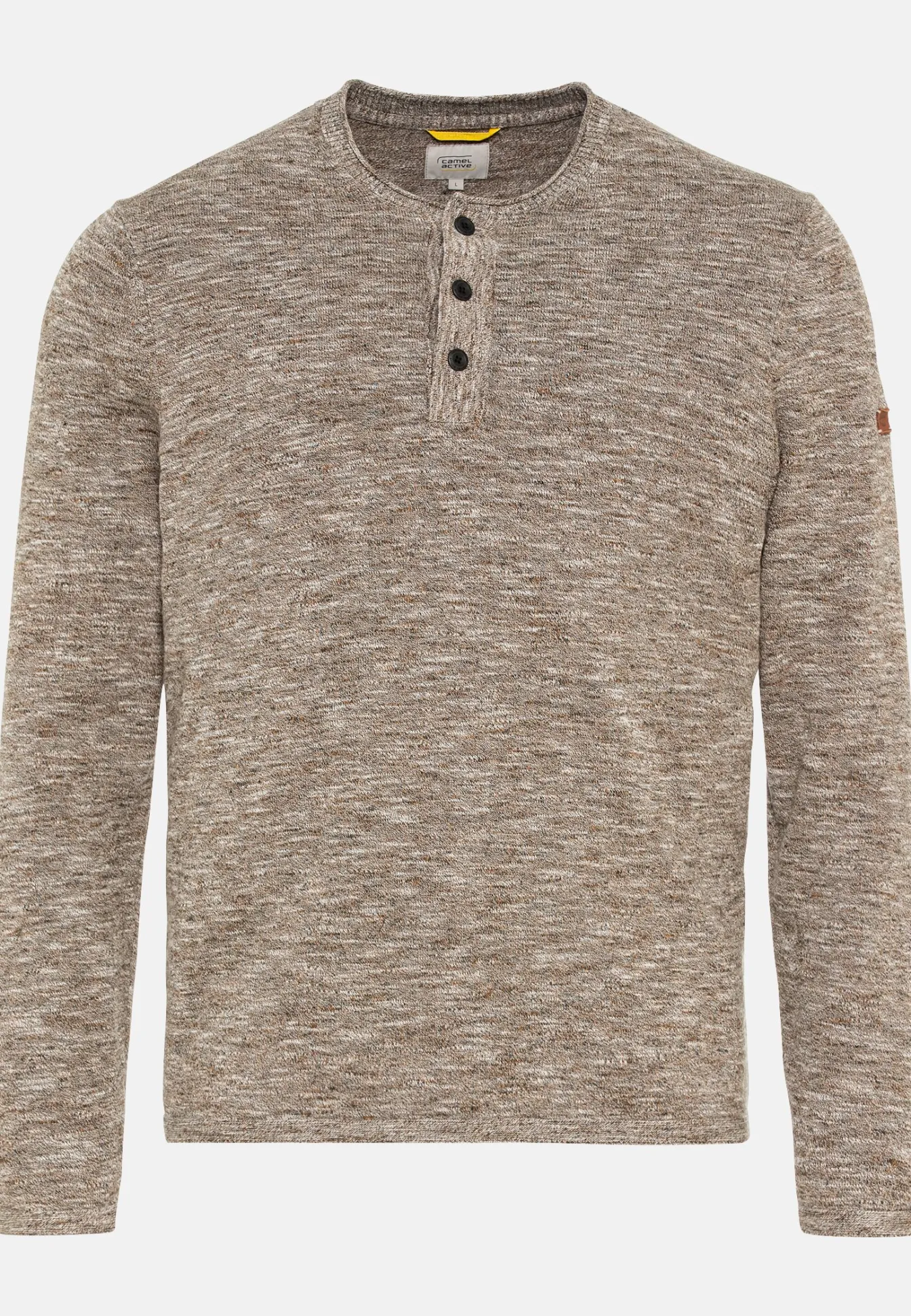 Herren Camel Active T-Shirts & Polos|Pullover & Cardigan^Strick Henleyshirt aus reiner Baumwolle