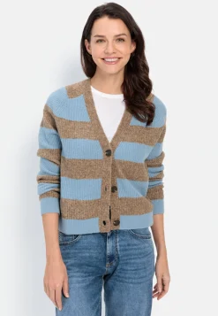 Damen Camel Active Pullover & Cardigans^Strickcardigan mit Streifenmuster