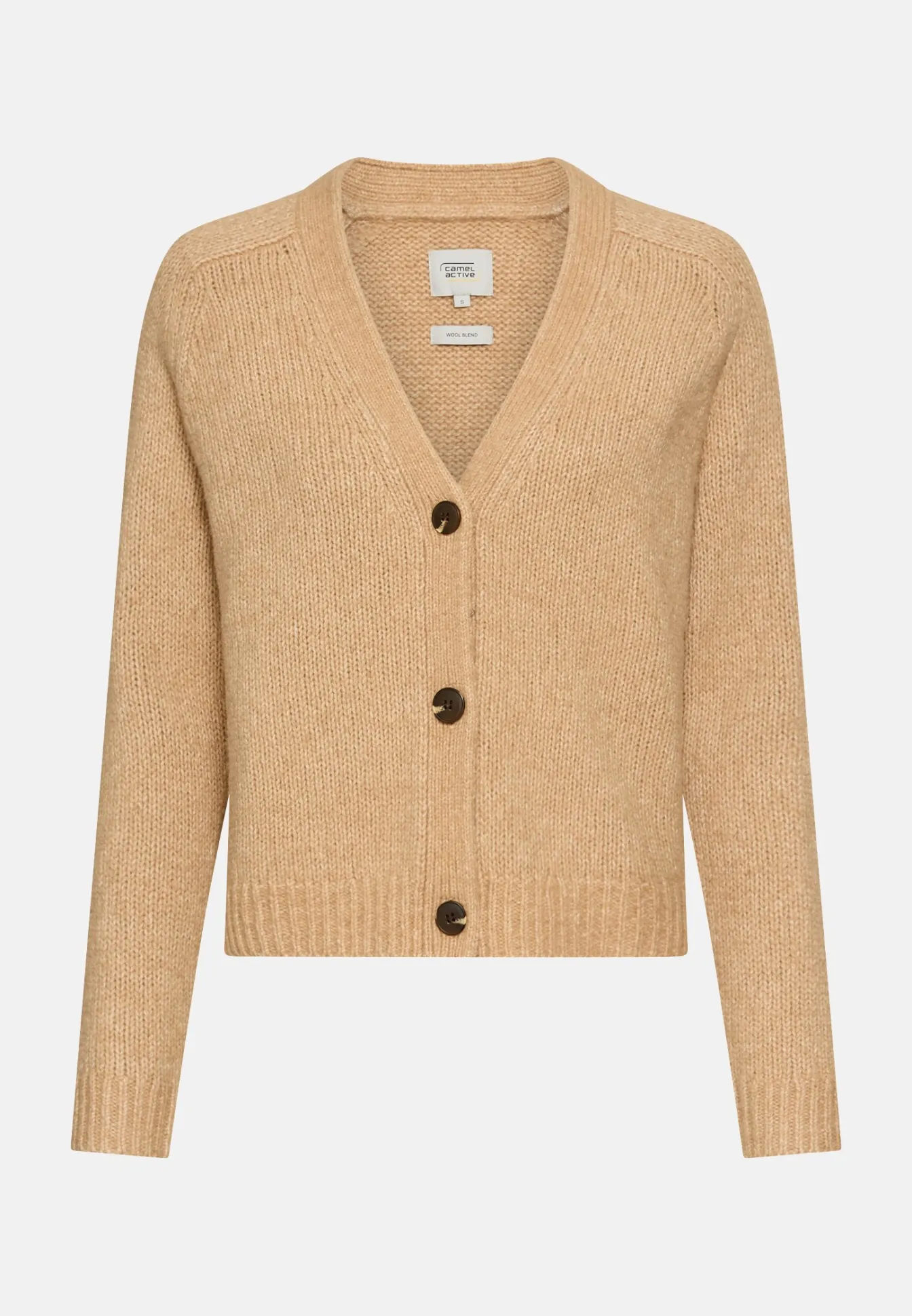 Damen Camel Active Pullover & Cardigans^Strickjacke mit Raglanärmeln und Knopfverschluss