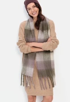 Damen Camel Active Kleider^Strickkleid mit Stehkragen