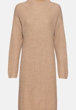 Damen Camel Active Kleider^Strickkleid mit Stehkragen