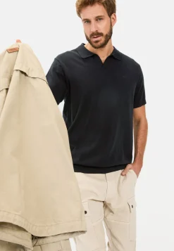 Herren Camel Active T-Shirts & Polos^Strick-Poloshirt aus Baumwoll-Leinen-Mix
