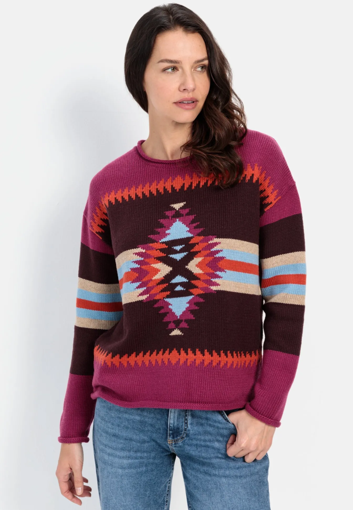Damen Camel Active Pullover & Cardigans^Strickpullover mit eingearbeiteten Mustern
