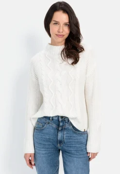 Damen Camel Active Pullover & Cardigans^Strickpullover mit Zopfmuster