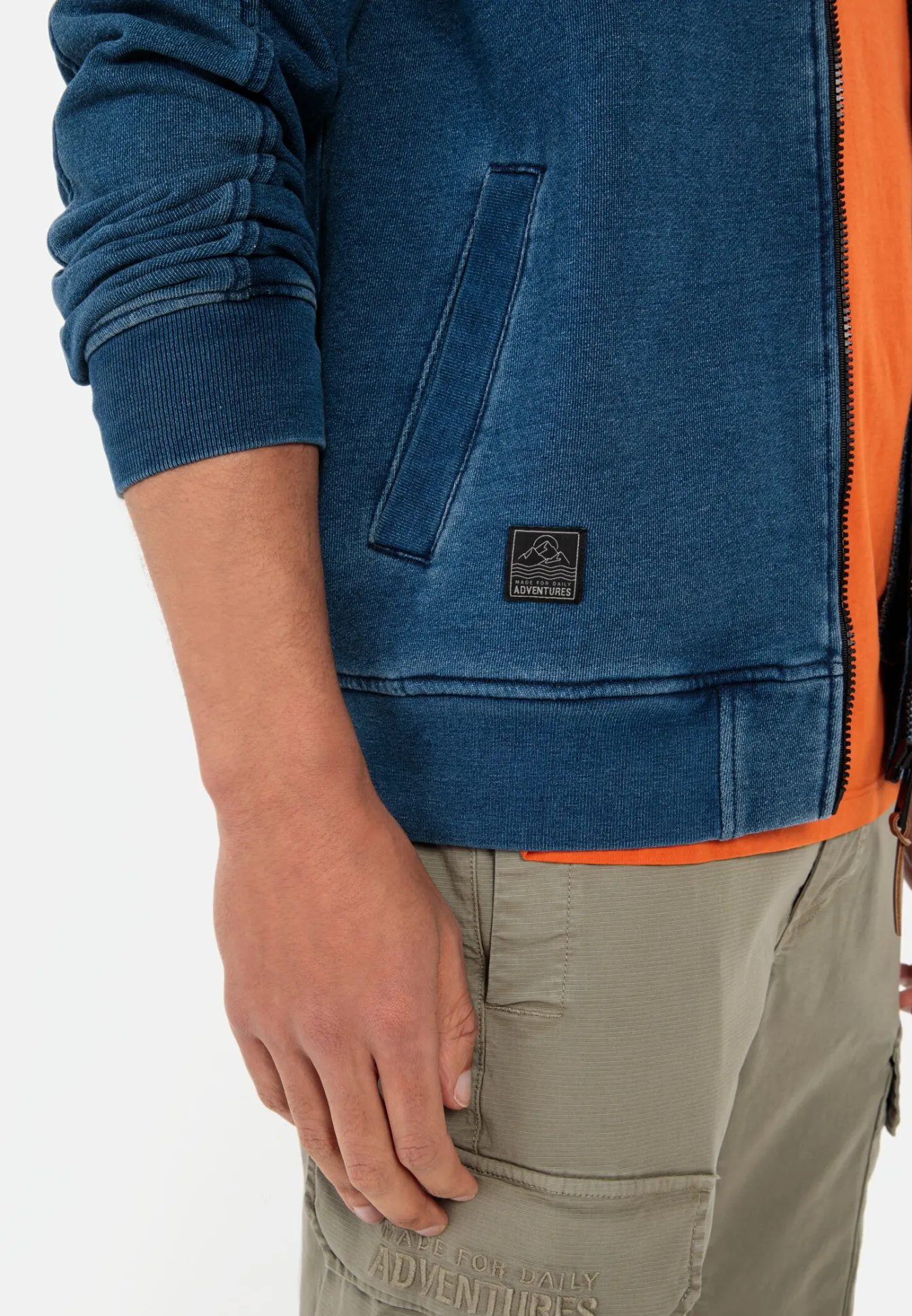Herren Camel Active Sweatshirts & Hoodies^Sweatjacke in Denim-Optik