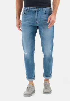 Herren Camel Active Jeans^Tapered Fit Destroyed Jeans mit Smartphone Tasche