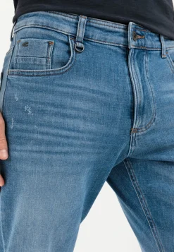 Herren Camel Active Jeans^Tapered Fit Destroyed Jeans mit Smartphone Tasche