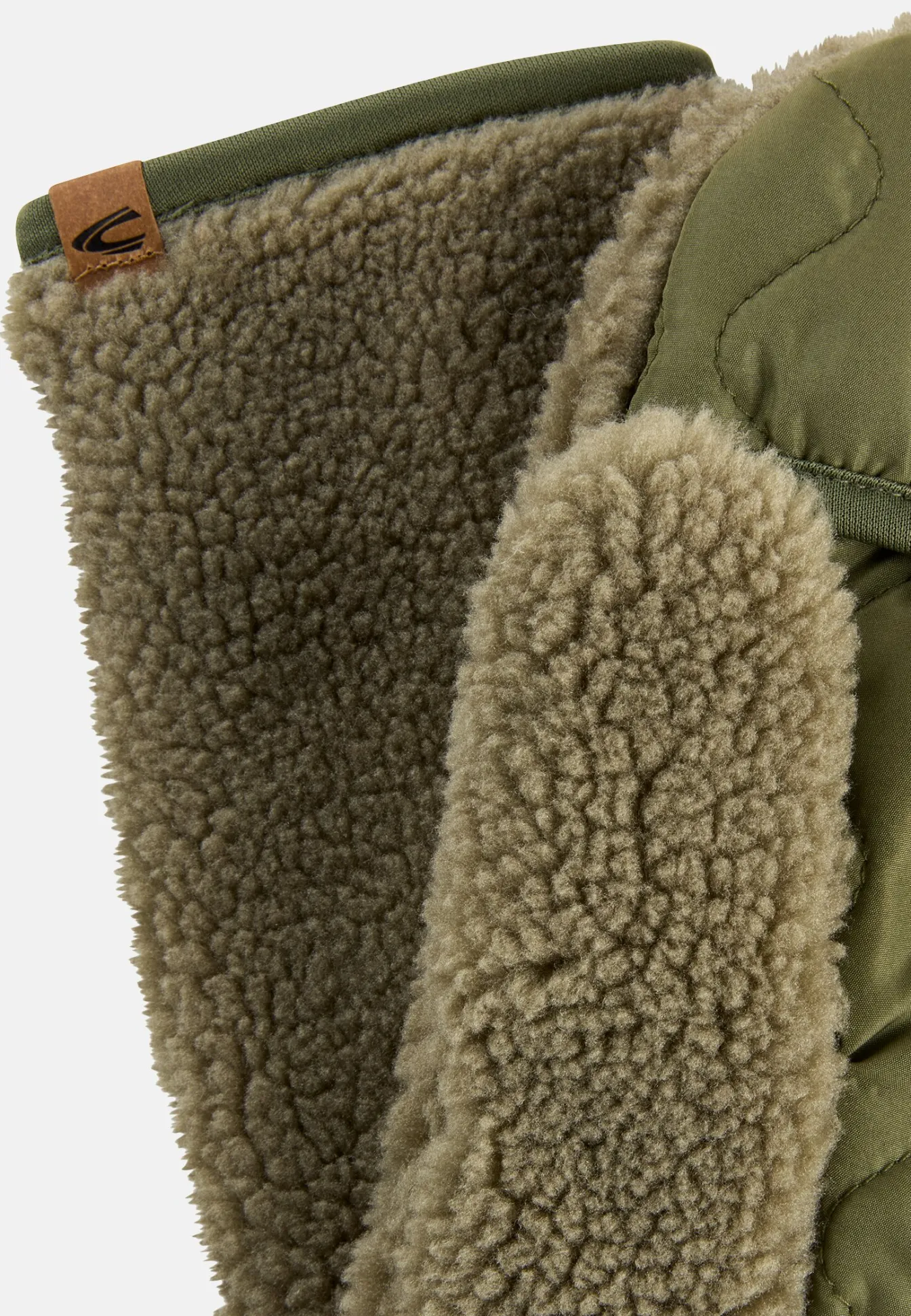 Damen Camel Active Handschuhe^Teddy Handschuhe in einem Materialmix