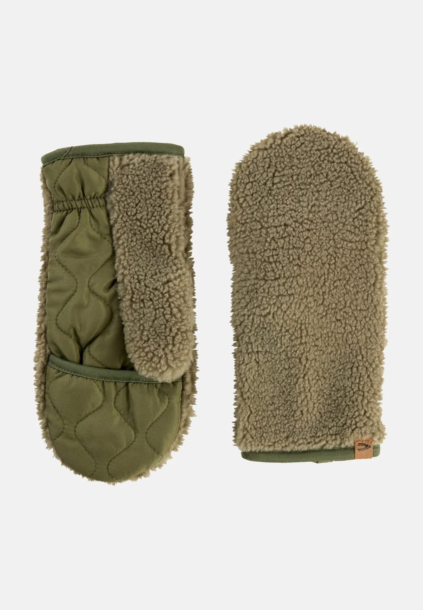Damen Camel Active Handschuhe^Teddy Handschuhe in einem Materialmix