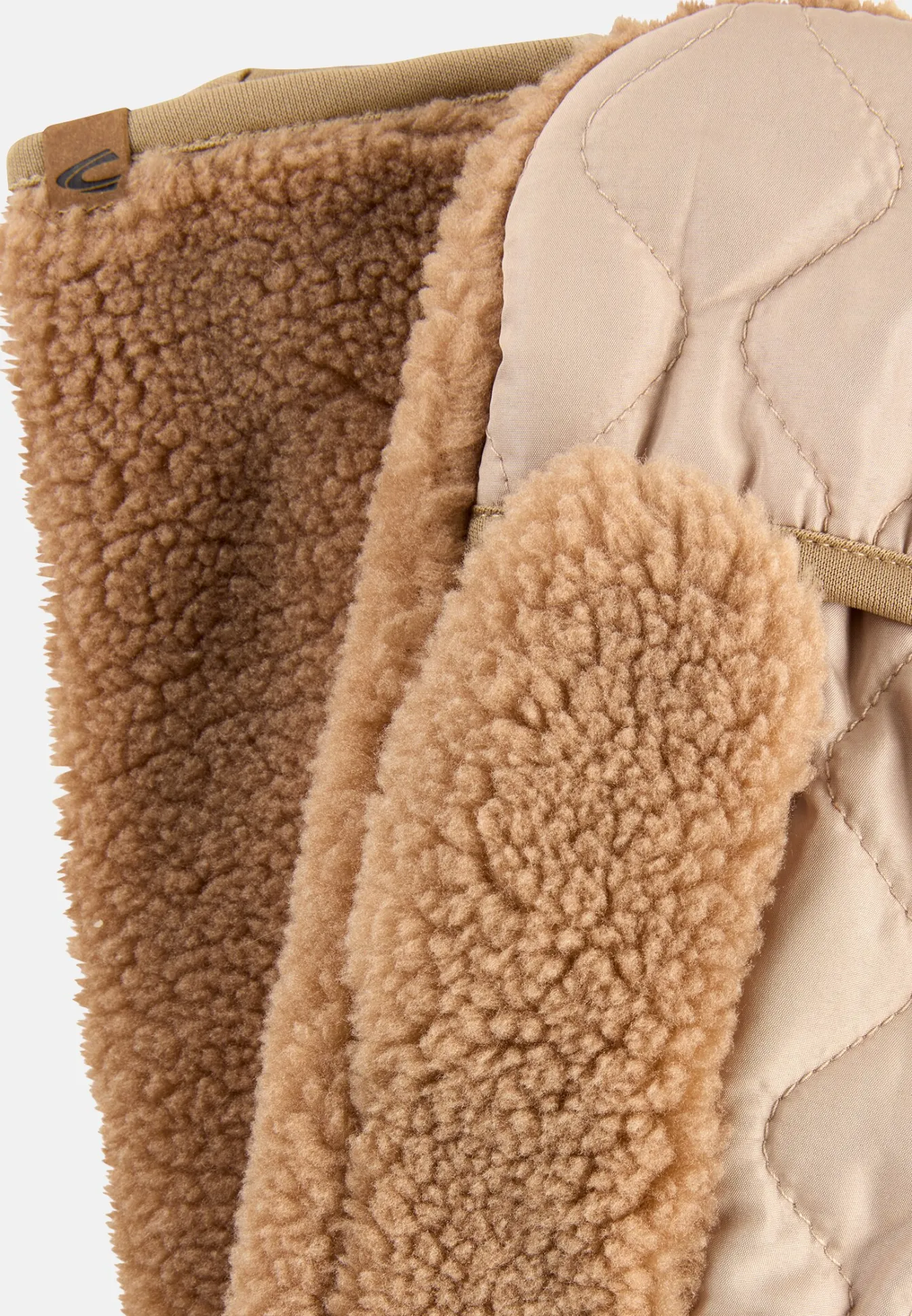 Damen Camel Active Handschuhe^Teddy Handschuhe in einem Materialmix