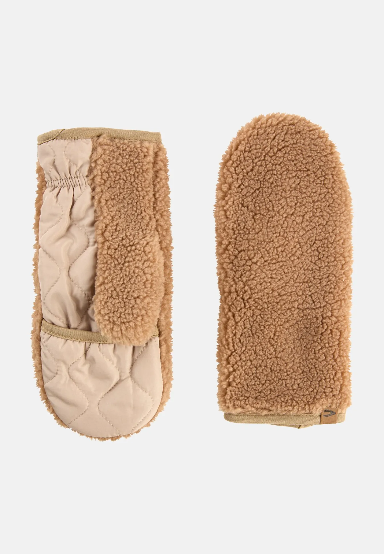Damen Camel Active Handschuhe^Teddy Handschuhe in einem Materialmix