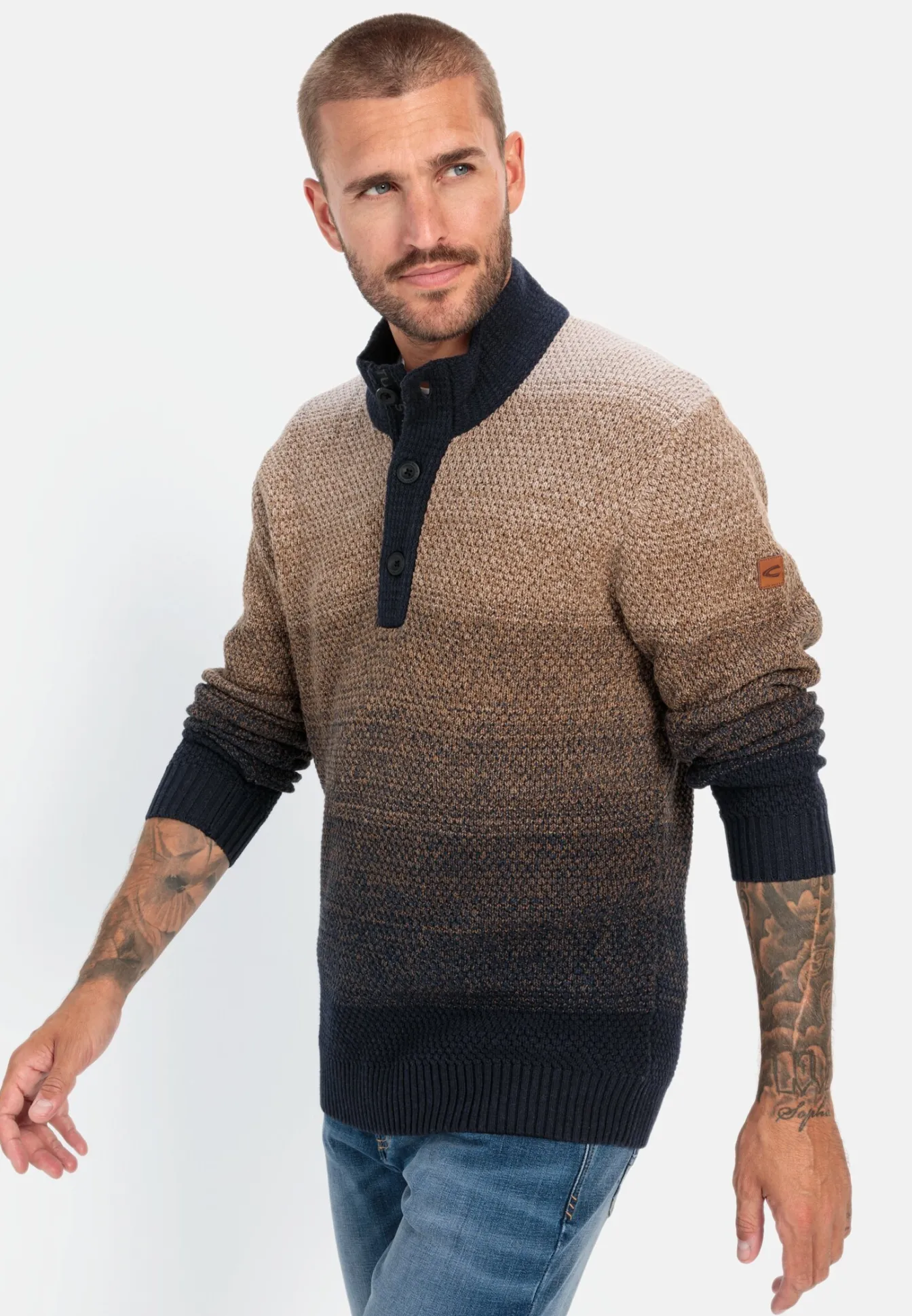 Herren Camel Active Pullover & Cardigan^Troyer Pullover aus einem Baumwollmix