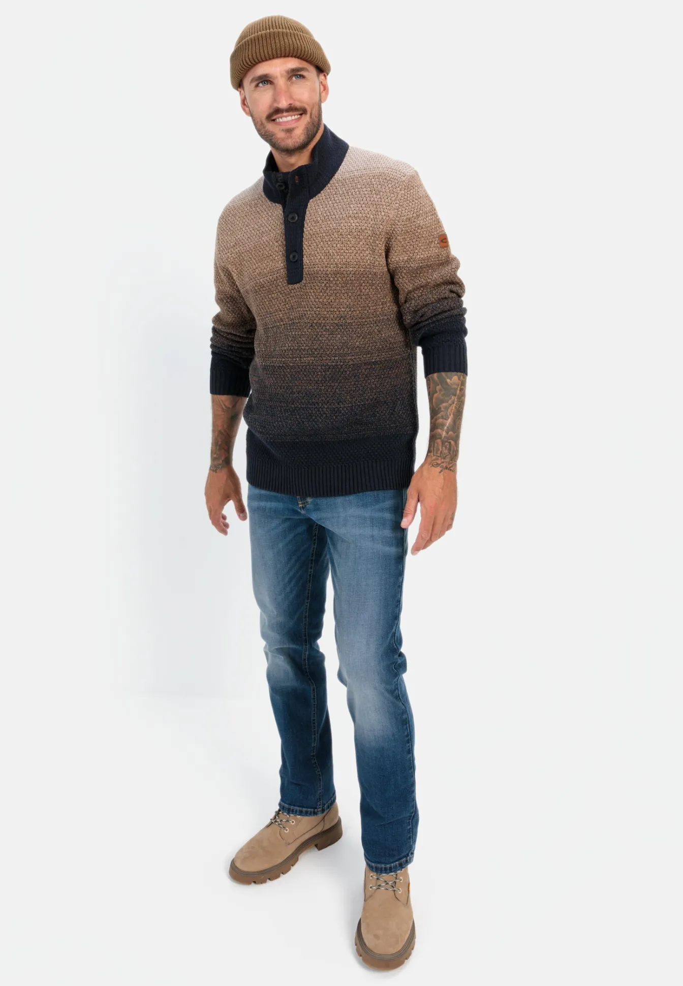 Herren Camel Active Pullover & Cardigan^Troyer Pullover aus einem Baumwollmix