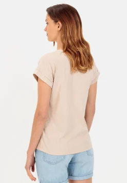 Damen Camel Active T-Shirts & Polos^T-Shirt aus Baumwoll-Leinen-Mix