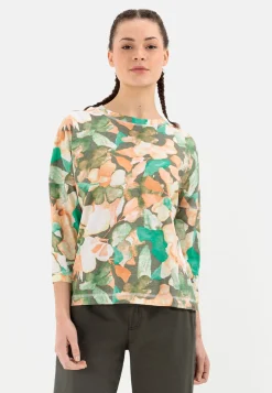 Damen Camel Active T-Shirts & Polos^T-Shirt mit Allover-Print aus Organic Cotton