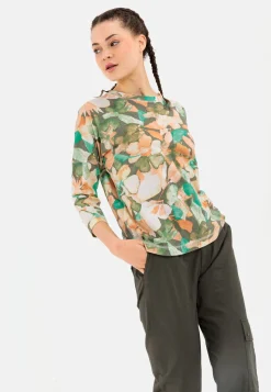Damen Camel Active T-Shirts & Polos^T-Shirt mit Allover-Print aus Organic Cotton
